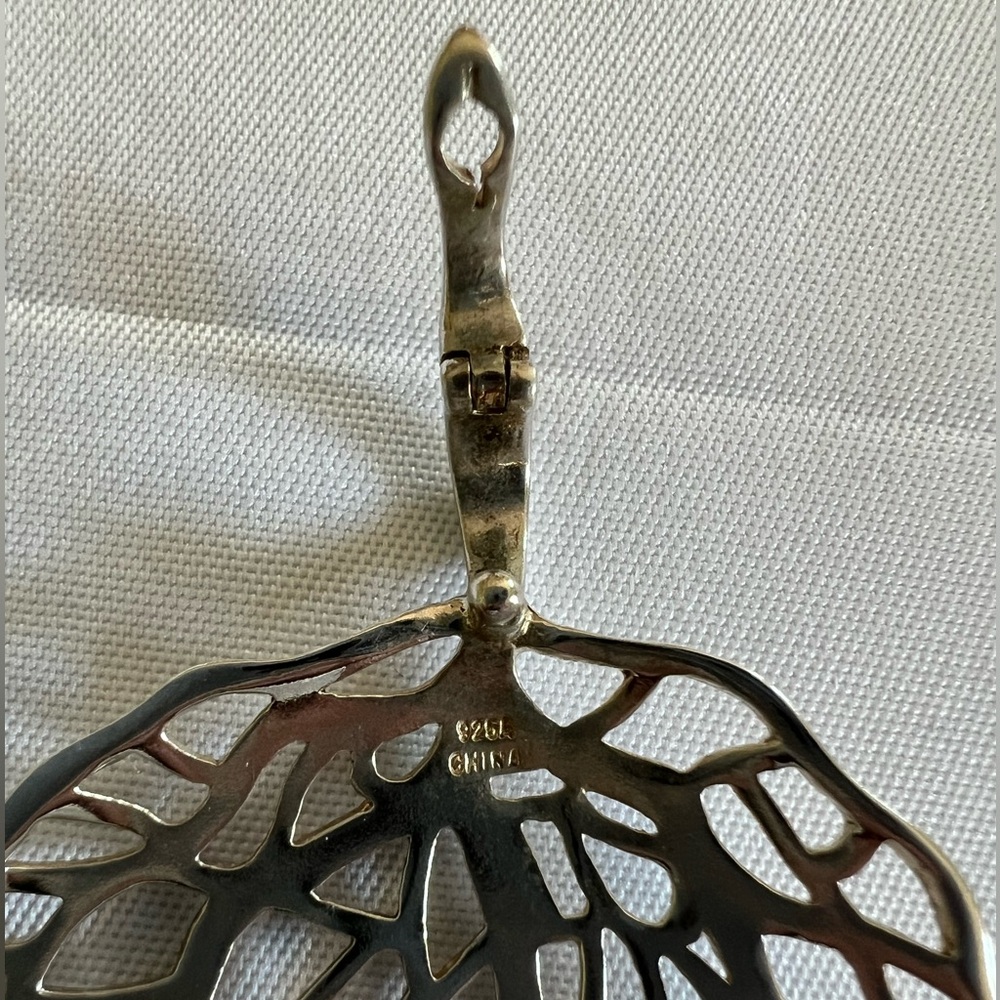 Sterling Silver Filigree Leaf Pendant/Enhancer - Picture 7 of 7